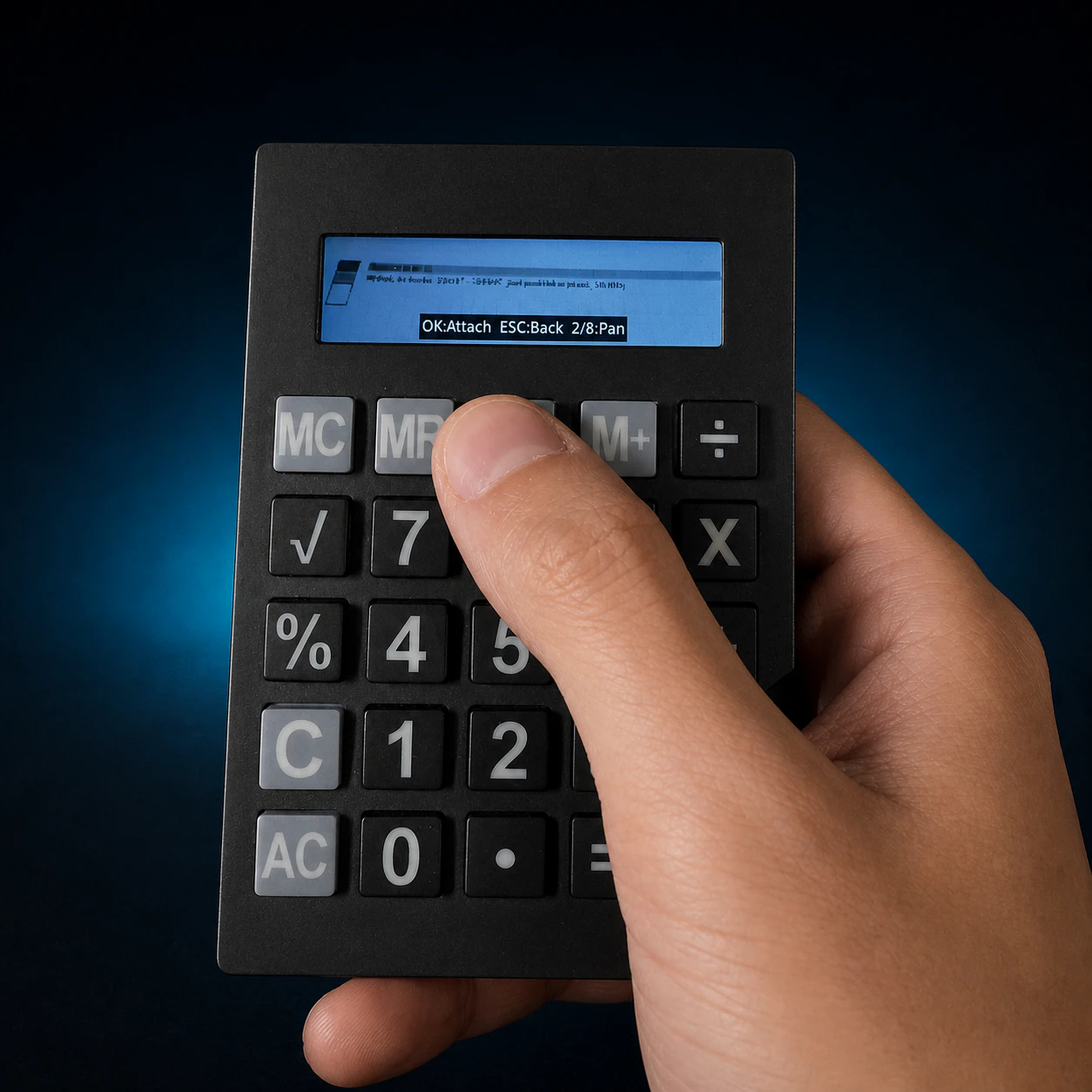 Selecting a photographed problem on QuantumCalc using the calculator buttons